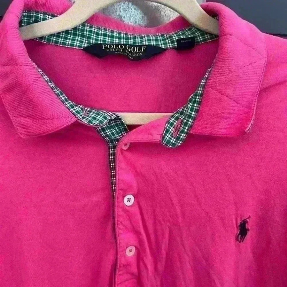 RALPH LAUREN GOLF Polo Shirt - Xxl - Pro Fit - Pink Green Gingham - Picture 3 of 5